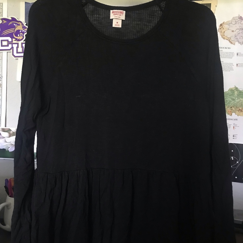 black long sleeve with ruffle bottom